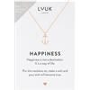 LUUK LIFESTYLE Collane per Donna e Ragazza in Argento Sterling 925, 50 cm | Ciondolo e cartolina HAPPINESS, Regali per Lei, Moglie, Mamma, Amica, Natale, Gioielli alla moda, Argento, Oro e Oro rosa