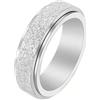 Gualiy Anello Uomo in Acciaio Inossidabile, Anello Donna Matrimonio Anello Girevole 6MM con Smerigliato Anelli Misura 10-27