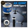 Microscopio Digitale Industriale 60MP HDMI USB C-Mount Supporto LED