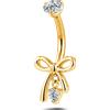 NovaNavel Piercing ombelico fiocco luxury bianco in oro
