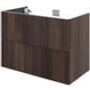 SENSEA Mobile da bagno sottolavabo Neo Groove L90 X P48 X H70 due cassetti, color noce cannettato
