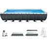 INTEX Piscina Ultra Xtr Frame Rettangolare 732x366x132 Pompa Sabbia, Scaletta Doppia, Telo, Copertura