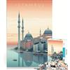 JIANGENNF Puzzle da 1000 pezzi per adulti con poster di Istanbul, gioco rompicapo, decorazione per la casa, compleanno e Natale 38x26cm