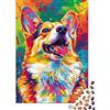 JZBQWGFHMVLD Cane Corgi Colorato Puzzle 1000 Pezzi Carta Adulti Stile Artistico Puzzle per Adulti Relax Famiglia Decorazione Regalo 38x26cm/1000pcs