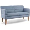 CAVADORE Kira - Divano in tessuto Olympia azzurro, 176 x 94 x 81 cm