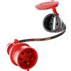NWP Adattatore NWP 16A 400V spina corrente forte a 230V attacco Schuko - IP44 - 3x2,5mm² cavo flessibile in gomma