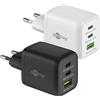 Goobay 64753 Caricabatterie rapido multiporta USB-C™ PD GaN Nano (65 W) nero, nero - 2 porte USB-C™ (Power Delivery) e 1 porta USB-A (Quick Charge 3.0)