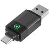 FORCE PLAY, adattatore USB-A/C 2 in 1 per CarPlay e Android Auto, nero / argento