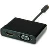 SECOMP Adattatore video STANDARD USB Type-C - VGA+HDMI, nero, 0,1 m