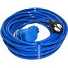 Hilark cable tech Adattatore da campeggio CEE in PUR H07BQ-F 3x2,5 - Spina da campeggio per presa CEE blu - 30 m - per camper, roulotte, barche