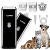 Unyqoos Tosatrice a batteria per animali, nera, 2 lame, per cani, gatti e conigli