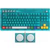 8Bitdo 85HD03, con cavo e wireless, USB + RF wireless + Bluetooth, tasti meccanici, layout QWERTY, LED RGB, colore blu
