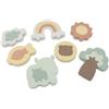 Jollein Puzzle giocattolo per vasca da bagno - Kangaroots - Giocattolo da bagno - Pezzi di schiuma galleggianti per vasca e doccia - Include rete con ventose per riporlo
