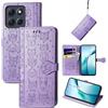 JIUNINE Cover per Motorola Moto G86 5G / Moto G86 Power 5G, Custodia Libro in Pelle Portafoglio Flip Case Antiurto con Modello di Cane e Gatto [Porta Carte] [Magnetica] [Interno TPU], Viola