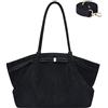 Makukke Borsa Shopper da Donna Grande in Ecopelle Scamosciata - Borsa a Tracolla e Hobo Bag 3 in 1 - Elegante Borsa Tote per l'università, l'ufficio e la Vita Quotidiana