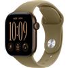 Apple Watch Series 12 GPS 42 mm Smartwatch - Cassa in alluminio color bronzo scuro con cinturino Sport oliva - S-M