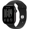 Apple Watch Series 12 GPS 46 mm Smartwatch - Cassa in alluminio nero con cinturino Sport nero - S-M