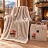 BenasciuttiCasa Plaid da Divano 130x160 Daunex Orsetti Felici in Pile e Sherpa