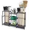 VEVOR Organizzatore per Attrezzi da Giardino a 3 Livelli Scaffale Metallico, Rastrelliera Portautensili, Rastrelli, Pale e Scope, Struttura Robusta in Acciaio con Ganci, per Capanno e Cortile, Nero