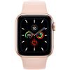 Apple Watch Series 5 (2019) | 40 mm | Alluminio | GPS + Cellular | oro | cinturino Sport rosa - ottimo