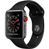 Apple Watch Series 3 (2017) | 38 mm | alluminio | GPS | grigio | cinturino sport nero - ottimo