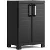 Armadio in Resina 2 Ripiani 65x45x97 cm Keter Detroit Basso Nero