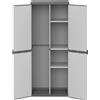 Armadio Portascope da Esterno 68x40x165 cm 2 Ante 4 Ripiani in Resina Grigio