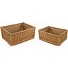 Set 2 Cassetti in vimini naturale rettangolare