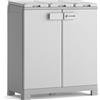 Armadio Pattumiera Differenziata 2 Ante 94x45x101 cm Keter Recyclo Premium Grigio e Bianco