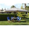 Ombrellone da Giardino 3x4 m Palo Ø48 mm in Legno Impermeabile Ecrù