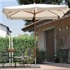Ombrellone da Giardino 2x3 m Palo Ø38 mm in Legno Bauer Island Ecrù