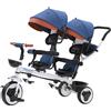 Passeggino Triciclo Gemellare con Sedile Girevole 360° Kidfun Tricygò Blu
