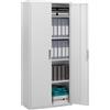 Armadio da Ufficio in Acciaio con 4 Ripiani Regolabili 80x40x180 cm Bianco