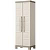 Armadio da Esterno 4 Ripiani 65x45x182H cm in Plastica Keter Excellence Alto Beige/Tortora