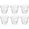 Set 6 Tazzine da Caffè Accartocciati Ø6,5 cm in Vetro Pressato Kaleidos Trasparenti