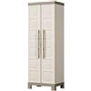 Armadio Portascope da Esterno 4 Ripiani 65x45x182H cm in Plastica Keter Excellence Beige/Tortora