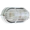 Lampada Plafoniera Ovala Piccola con Gabbia Colore Bianco per Esterno Linea Industriale Sovil