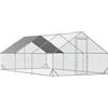 Pollaio Gabbia per Galline da Esterno 3x6x2m Telaio Zincato Argento