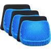 Set 3 Pezzi Cuscino Gel per Sedute Prolungate 37x30x4 cm Ergonomico