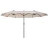 Ombrellone da Giardino 4,6x2,7 m Palo Ø48 mm Doppio Tetto Beige