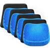 Set 4 Pezzi Cuscino Gel per Sedute Prolungate 37x30x4 cm Ergonomico