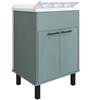 Mobile Lavatoio Smeraldo 60x50x85 cm con Vasca in PP Struttura in PVC Verde Scuro