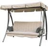 Dondolo da Giardino Reclinabile 3 Posti in Ferro Taddei Panama Beige