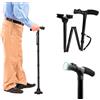 Bastone Telescopico per Anziani con Luce Led 85-97 cm Nero