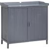 Armadio da Esterno 2 Ante 98x48x95,5 cm in Legno con Piano in Metallo Grigio