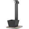 Fontana da Giardino con Rubinetto Base Vaschetta e Portagomma Belfer 42/QRRV Antracite