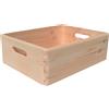 Contenitore Box Salvaspazio Sovrapponibile 40x30x14 cm in Legno di Pino Naturale