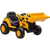 Ruspa Elettrica per Bambini 3-6 Anni Marchio Ufficiale Caterpillar 12V con Telecomando Giallo
