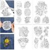 GLOBLELAND 4 fogli 16 pezzi di Stabilizzatori Idrosolubili per Scheletri di Fiori e Organi Stabilizzatori per Cucito con Adesivo Stabilizzatore Lavabile Autoadesivo per Ricamo su Stoffa di Borse