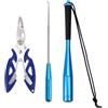 Pybyhiy 3 Pezzi Pinze da Pesca, Set Pesca con Slamatore e Rimuovi Ami, Acciaio Inox Multifunzione con Cordino di Sicurezza, Taglialenza e Apri Anelli per Mare, Lago e Fiume